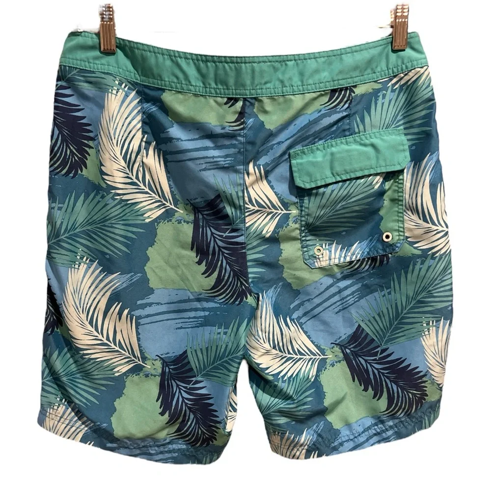 American Eagle Board Shorts Men's Blue Hawaiian Pockets Surfing Swimming, Size M